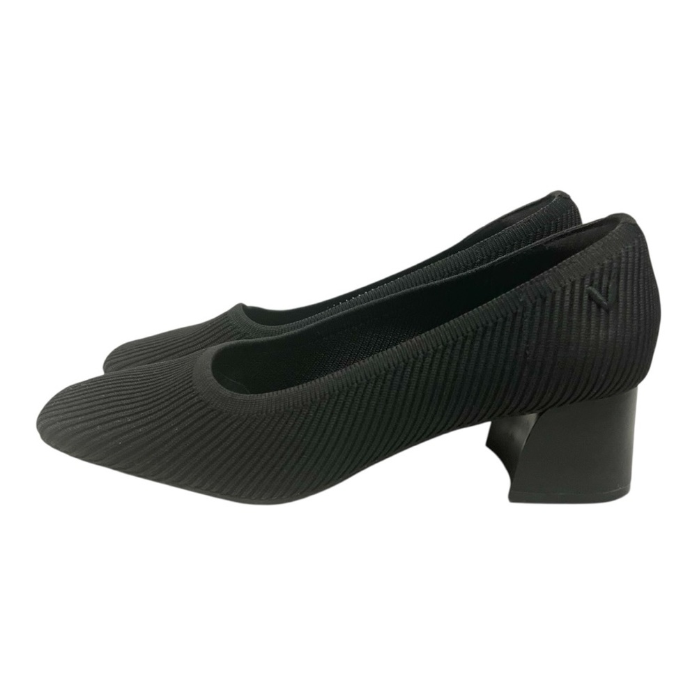 Vivaia Melody Black Knit Square Toe Comfort Slip On Block Heels Women’s 37 - Picture 3 of 15